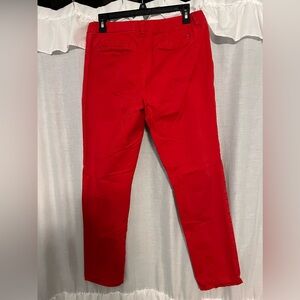 Tommy Hilfiger, red Hampton slum stretch pants, size 8